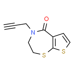 ChemSpider 2D Image | 4-(2-Propyn-1-yl)-3,4-dihydrothieno[3,2-f][1,4]thiazepin-5(2H)-one | C10H9NOS2