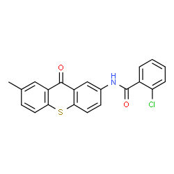 ChemSpider 2D Image | 2-chloro-N-(7-methyl-9-oxo-2-thioxanthenyl)benzamide | C21H14ClNO2S