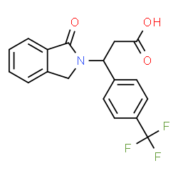 ChemSpider 2D Image | 3-(1-Oxo-1,3-dihydro-2H-isoindol-2-yl)-3-[4-(trifluoromethyl)phenyl]propanoic acid | C18H14F3NO3