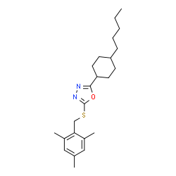 ChemSpider 2D Image | 2-[(Mesitylmethyl)sulfanyl]-5-(4-pentylcyclohexyl)-1,3,4-oxadiazole | C23H34N2OS