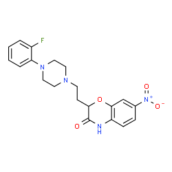 ChemSpider 2D Image | 2-{2-[4-(2-Fluorophenyl)-1-piperazinyl]ethyl}-7-nitro-2H-1,4-benzoxazin-3(4H)-one | C20H21FN4O4
