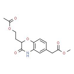 ChemSpider 2D Image | Methyl [2-(2-acetoxyethyl)-3-oxo-3,4-dihydro-2H-1,4-benzoxazin-6-yl]acetate | C15H17NO6