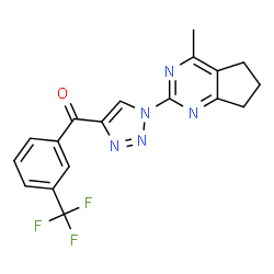 ChemSpider 2D Image | [1-(4-Methyl-6,7-dihydro-5H-cyclopenta[d]pyrimidin-2-yl)-1H-1,2,3-triazol-4-yl][3-(trifluoromethyl)phenyl]methanone | C18H14F3N5O