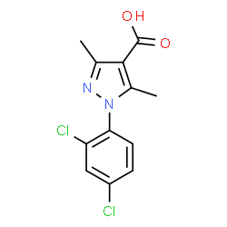 ChemSpider 2D Image | 1-(2,4-Dichlorophenyl)-3,5-dimethyl-1H-pyrazole-4-carboxylic acid | C12H10Cl2N2O2
