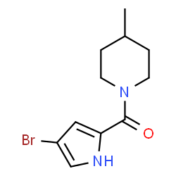 ChemSpider 2D Image | (4-Bromo-1H-pyrrol-2-yl)(4-methyl-1-piperidinyl)methanone | C11H15BrN2O