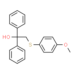 ChemSpider 2D Image | 2-[(4-Methoxyphenyl)sulfanyl]-1,1-diphenylethanol | C21H20O2S
