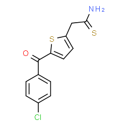 ChemSpider 2D Image | 2-[5-(4-Chlorobenzoyl)-2-thienyl]ethanethioamide | C13H10ClNOS2