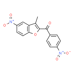ChemSpider 2D Image | (3-Methyl-5-nitro-1-benzofuran-2-yl)(4-nitrophenyl)methanone | C16H10N2O6