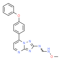 ChemSpider 2D Image | N-Methoxy-N'-[7-(4-phenoxyphenyl)[1,2,4]triazolo[1,5-a]pyrimidin-2-yl]imidoformamide | C19H16N6O2