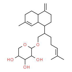 ChemSpider 2D Image | 6-Methyl-2-(7-methyl-4-methylene-1,2,3,4,4a,5,6,8a-octahydro-1-naphthalenyl)-5-hepten-1-yl pentopyranoside | C25H40O5