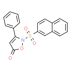 ChemSpider 2D Image | 2-(2-Naphthylsulfonyl)-3-phenyl-1,2-oxazol-5(2H)-one | C19H13NO4S