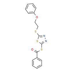 ChemSpider 2D Image | S-{5-[(2-Phenoxyethyl)sulfanyl]-1,3,4-thiadiazol-2-yl} benzenecarbothioate | C17H14N2O2S3