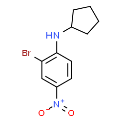 ChemSpider 2D Image | 2-Bromo-N-cyclopentyl-4-nitroaniline | C11H13BrN2O2