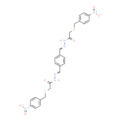 ChemSpider 2D Image | N',N''-(1,4-Phenylenedimethylylidene)bis{2-[(4-nitrobenzyl)sulfanyl]acetohydrazide} | C26H24N6O6S2