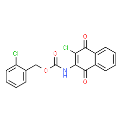 ChemSpider 2D Image | 2-Chlorobenzyl (3-chloro-1,4-dioxo-1,4-dihydro-2-naphthalenyl)carbamate | C18H11Cl2NO4