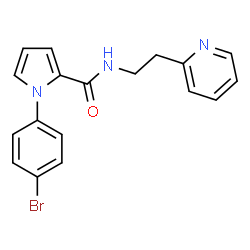 ChemSpider 2D Image | 1-(4-Bromophenyl)-N-[2-(2-pyridinyl)ethyl]-1H-pyrrole-2-carboxamide | C18H16BrN3O