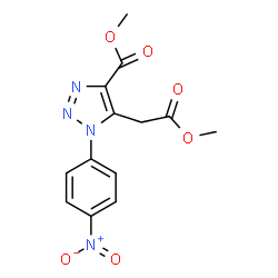 ChemSpider 2D Image | Methyl 5-(2-methoxy-2-oxoethyl)-1-(4-nitrophenyl)-1H-1,2,3-triazole-4-carboxylate | C13H12N4O6