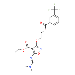 ChemSpider 2D Image | Ethyl 5-{[(dimethylamino)methylene]amino}-3-(2-{[3-(trifluoromethyl)benzoyl]oxy}ethoxy)-1,2-oxazole-4-carboxylate | C19H20F3N3O6