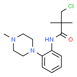 ChemSpider 2D Image | 3-Chloro-2,2-dimethyl-N-[2-(4-methyl-1-piperazinyl)phenyl]propanamide | C16H24ClN3O