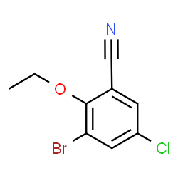 ChemSpider 2D Image | 3-Bromo-5-chloro-2-ethoxybenzonitrile | C9H7BrClNO