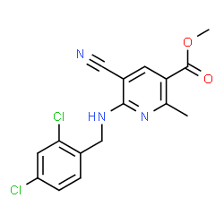 ChemSpider 2D Image | Methyl 5-cyano-6-[(2,4-dichlorobenzyl)amino]-2-methylnicotinate | C16H13Cl2N3O2