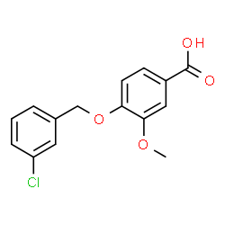 ChemSpider 2D Image | 4-[(3-Chlorobenzyl)oxy]-3-methoxybenzoic acid | C15H13ClO4
