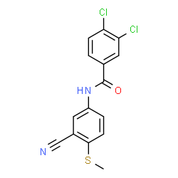 ChemSpider 2D Image | 3,4-Dichloro-N-[3-cyano-4-(methylsulfanyl)phenyl]benzamide | C15H10Cl2N2OS