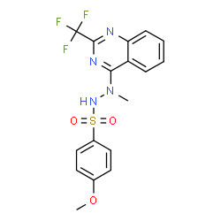 ChemSpider 2D Image | 4-Methoxy-N'-methyl-N'-[2-(trifluoromethyl)-4-quinazolinyl]benzenesulfonohydrazide | C17H15F3N4O3S