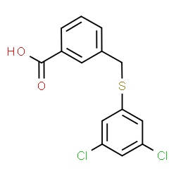 ChemSpider 2D Image | 3-{[(3,5-Dichlorophenyl)sulfanyl]methyl}benzoic acid | C14H10Cl2O2S