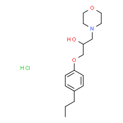 ChemSpider 2D Image | 1-(4-Morpholinyl)-3-(4-propylphenoxy)-2-propanol hydrochloride (1:1) | C16H26ClNO3