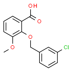 ChemSpider 2D Image | 2-[(3-Chlorobenzyl)oxy]-3-methoxybenzoic acid | C15H13ClO4