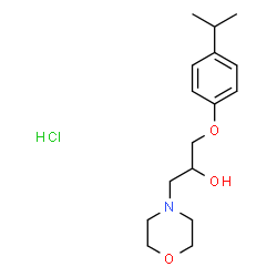 ChemSpider 2D Image | 1-(4-Isopropylphenoxy)-3-(4-morpholinyl)-2-propanol hydrochloride (1:1) | C16H26ClNO3