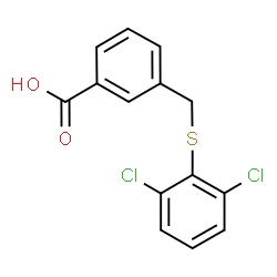 ChemSpider 2D Image | 3-{[(2,6-Dichlorophenyl)sulfanyl]methyl}benzoic acid | C14H10Cl2O2S