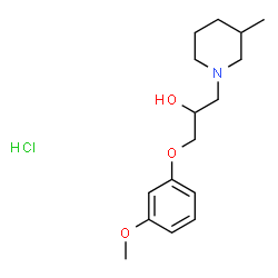 ChemSpider 2D Image | 1-(3-Methoxyphenoxy)-3-(3-methyl-1-piperidinyl)-2-propanol hydrochloride (1:1) | C16H26ClNO3