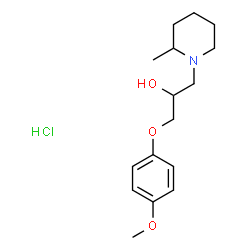 ChemSpider 2D Image | 1-(4-Methoxyphenoxy)-3-(2-methyl-1-piperidinyl)-2-propanol hydrochloride (1:1) | C16H26ClNO3