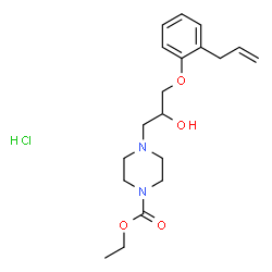ChemSpider 2D Image | Ethyl 4-[3-(2-allylphenoxy)-2-hydroxypropyl]-1-piperazinecarboxylate hydrochloride (1:1) | C19H29ClN2O4