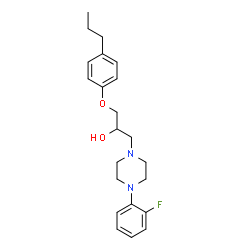 ChemSpider 2D Image | 1-[4-(2-Fluorophenyl)-1-piperazinyl]-3-(4-propylphenoxy)-2-propanol | C22H29FN2O2
