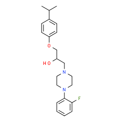 ChemSpider 2D Image | 1-[4-(2-Fluorophenyl)-1-piperazinyl]-3-(4-isopropylphenoxy)-2-propanol | C22H29FN2O2
