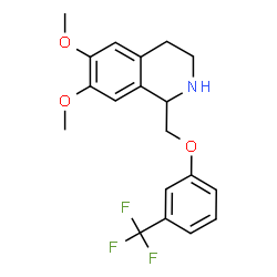 ChemSpider 2D Image | 6,7-Dimethoxy-1-{[3-(trifluoromethyl)phenoxy]methyl}-1,2,3,4-tetrahydroisoquinoline | C19H20F3NO3
