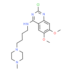 ChemSpider 2D Image | 2-Chloro-6,7-dimethoxy-N-[4-(4-methyl-1-piperazinyl)butyl]-4-quinazolinamine | C19H28ClN5O2