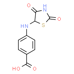 ChemSpider 2D Image | 4-[(2,4-Dioxo-1,3-thiazolidin-5-yl)amino]benzoic acid | C10H8N2O4S