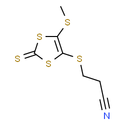 ChemSpider 2D Image | 3-{[5-(Methylsulfanyl)-2-thioxo-1,3-dithiol-4-yl]sulfanyl}propanenitrile | C7H7NS5