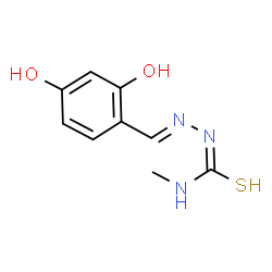 ChemSpider 2D Image | (2E)-2-(2,4-Dihydroxybenzylidene)-N-methylhydrazinecarbothioamide | C9H11N3O2S