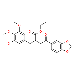 ChemSpider 2D Image | Ethyl 4-(1,3-benzodioxol-5-yl)-4-oxo-2-(3,4,5-trimethoxybenzyl)butanoate | C23H26O8