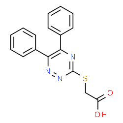 ChemSpider 2D Image | [(5,6-Diphenyl-1,2,4-triazin-3-yl)sulfanyl]acetic acid | C17H13N3O2S