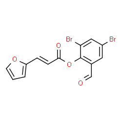 ChemSpider 2D Image | 2,4-Dibromo-6-formylphenyl (2E)-3-(2-furyl)acrylate | C14H8Br2O4