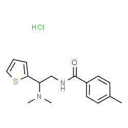 ChemSpider 2D Image | N-[2-(Dimethylamino)-2-(2-thienyl)ethyl]-4-methylbenzamide hydrochloride (1:1) | C16H21ClN2OS