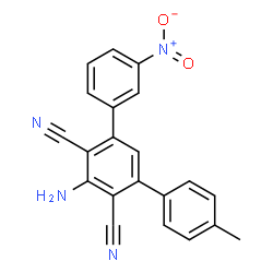 ChemSpider 2D Image | 3-amino-4'-methyl-5-(3-nitrophenyl)-[1,1'-biphenyl]-2,4-dicarbonitrile | C21H14N4O2