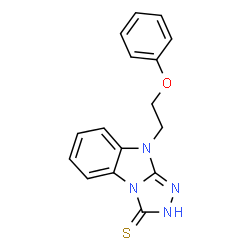 ChemSpider 2D Image | 9H-1,2,4-triazolo[4,3-a]benzimidazole-3-thiol, 9-(2-phenoxyethyl)- | C16H14N4OS