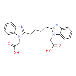 ChemSpider 2D Image | 2,2'-[1,4-Butanediylbis(1H-benzimidazole-2,1-diyl)]diacetic acid | C22H22N4O4